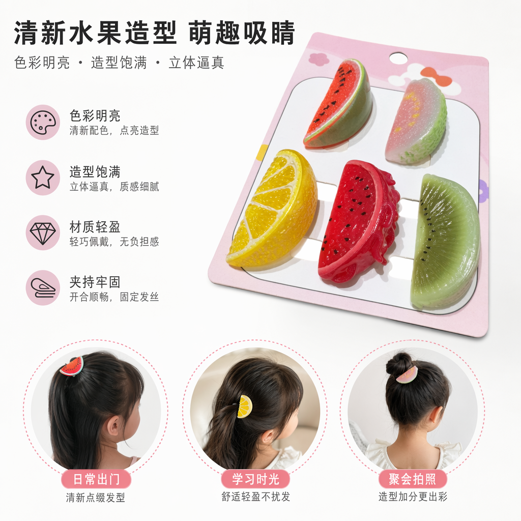 彩色水果造型胸针时尚配饰可爱别针女士饰品