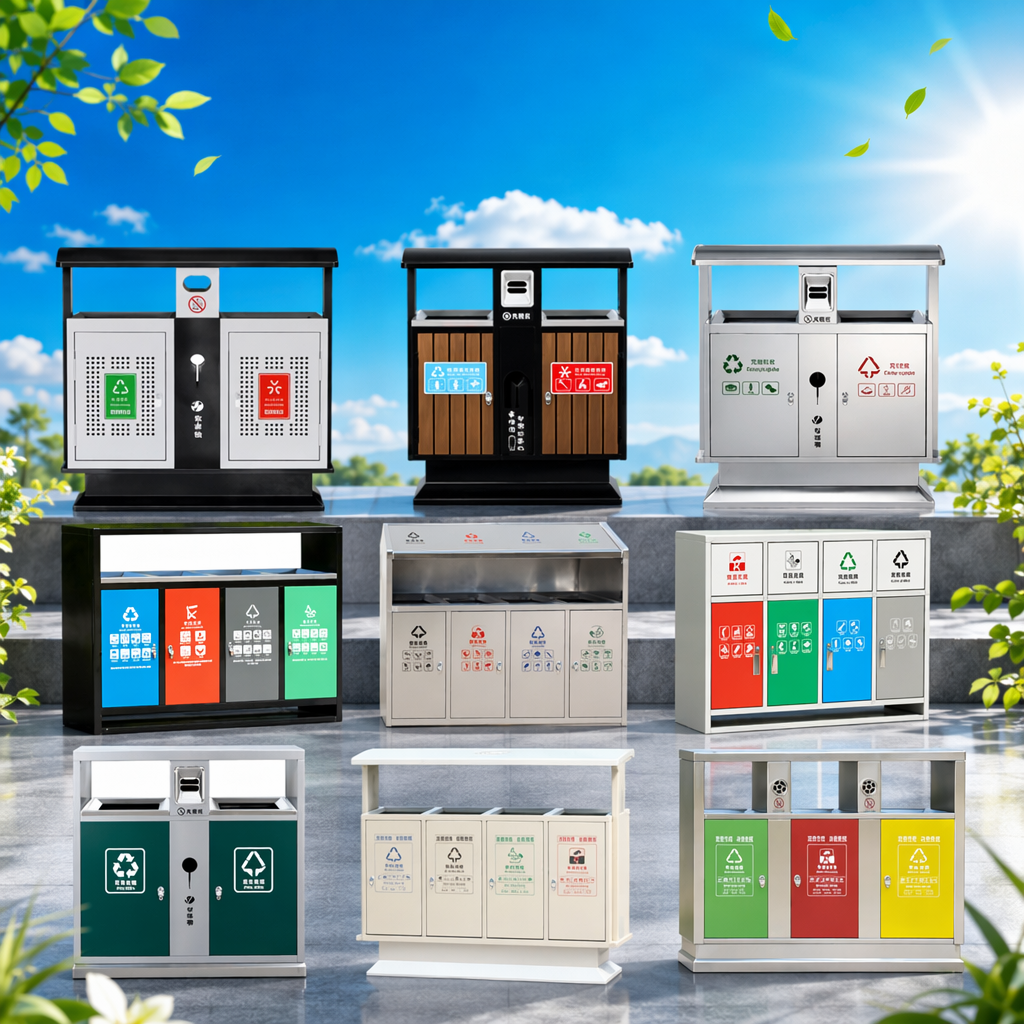 A combination of multi-color classified trash cans for home kitchens and living rooms can be stacked with eco-friendly plastic Specification image