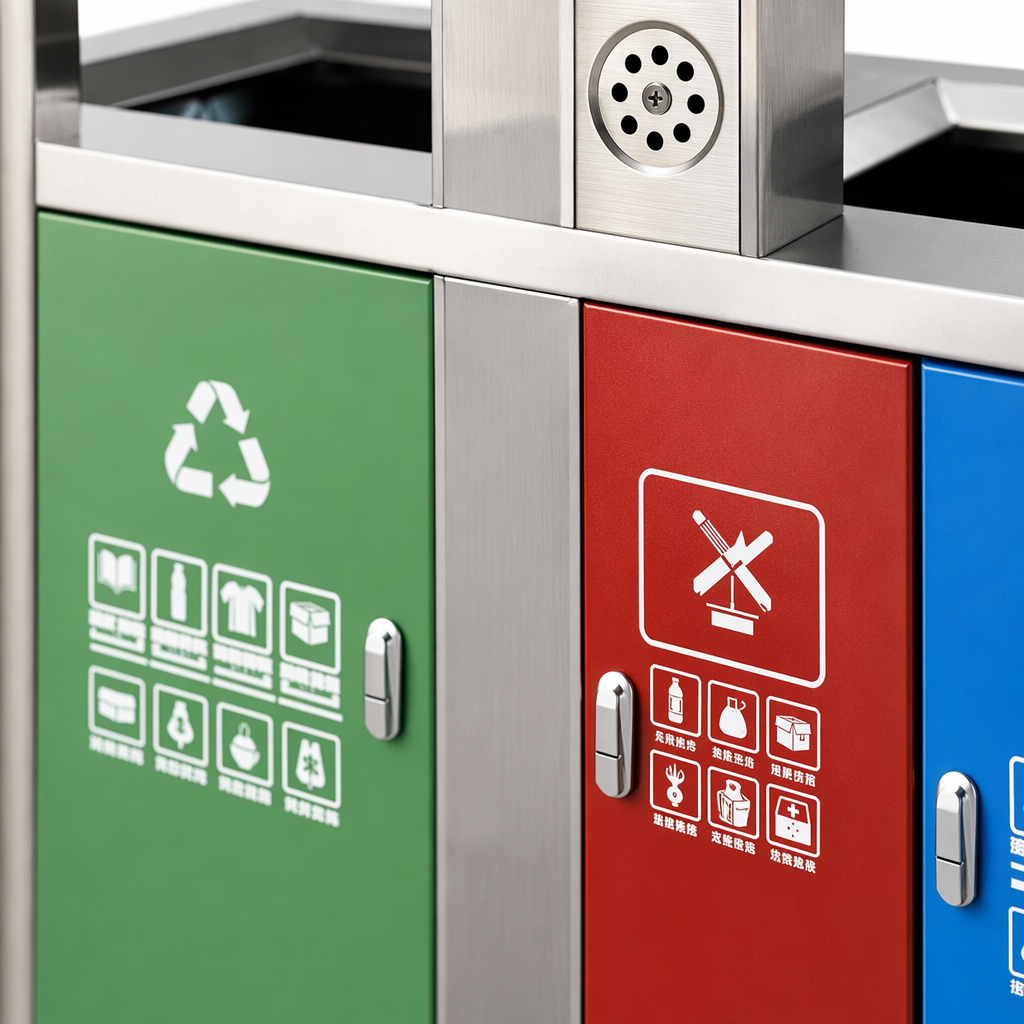 A combination of multi-color classified trash cans for home kitchens and living rooms can be stacked with eco-friendly plastic Application Scenario