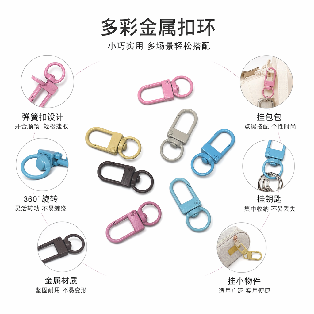 彩色金属钥匙扣创意个性挂件时尚耐用便携