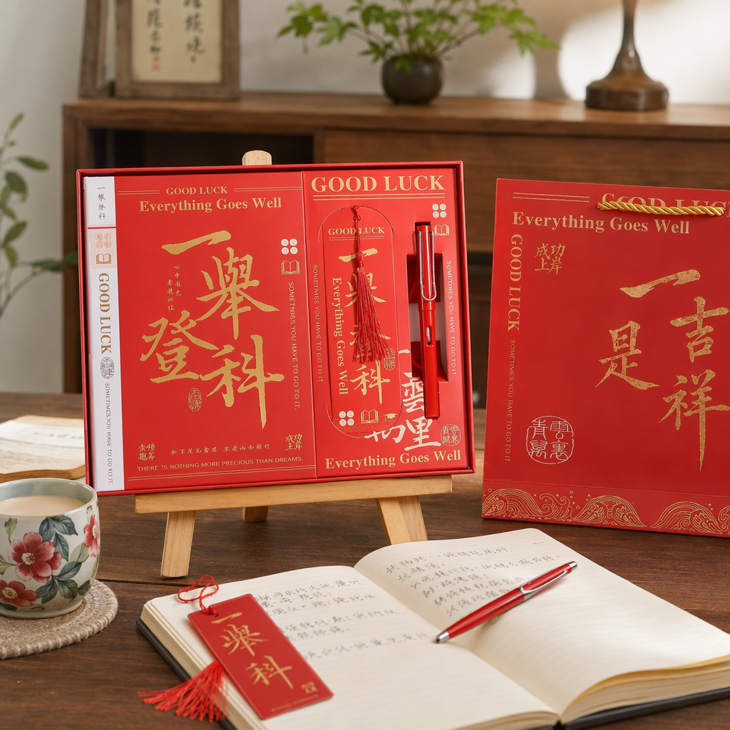 The red gift box set is a festive and auspicious gift combination with exquisite packaging details Picture