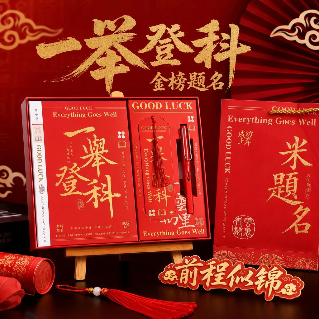 The red gift box set is a festive and auspicious gift combination with exquisite packaging Specification image