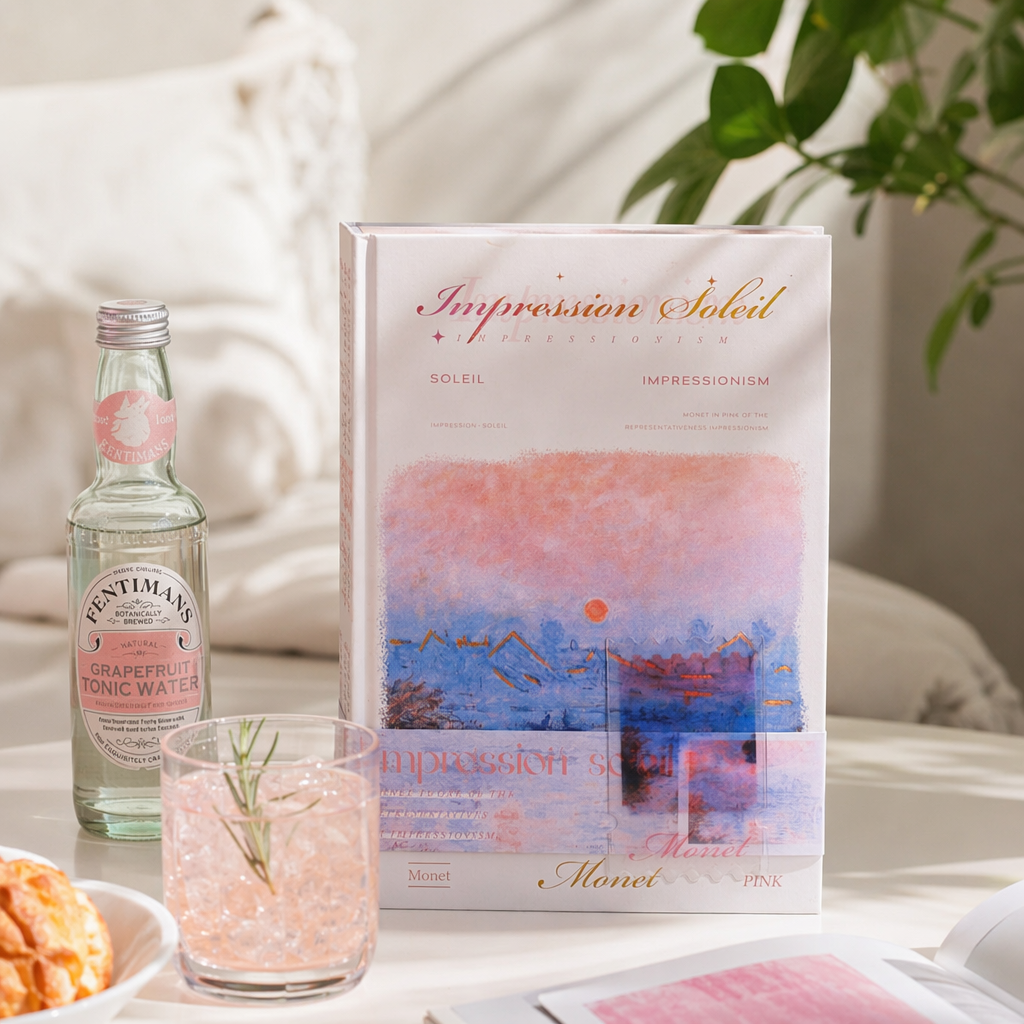 The pink-covered book, a literary and simple style notebook, has replaceable inner pages details Picture