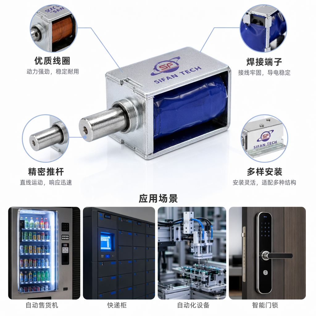 银色电磁铁 12V 直流吸盘式强力磁吸装置