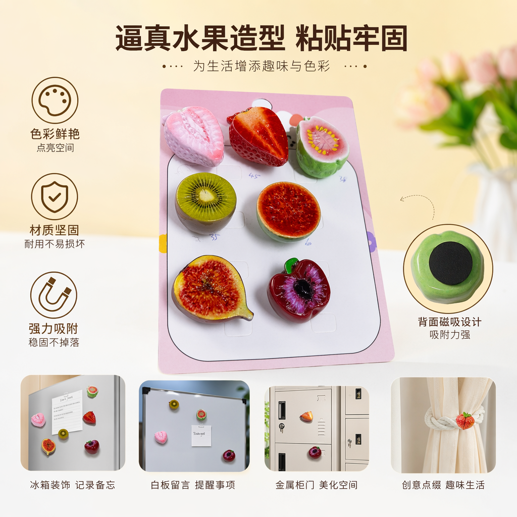 彩色水果造型磁贴创意冰箱贴家居装饰实用强磁