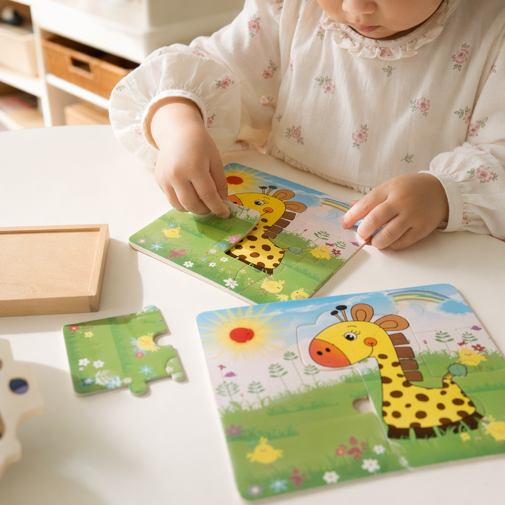 Colorful giraffe-patterned children's thick cardboard book with rounded corners for safe and educational enlightenment details Picture