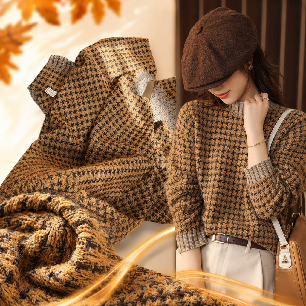 Orange and black checkered scarves for both men and women, warm knitted scarves for autumn and winter Specification image