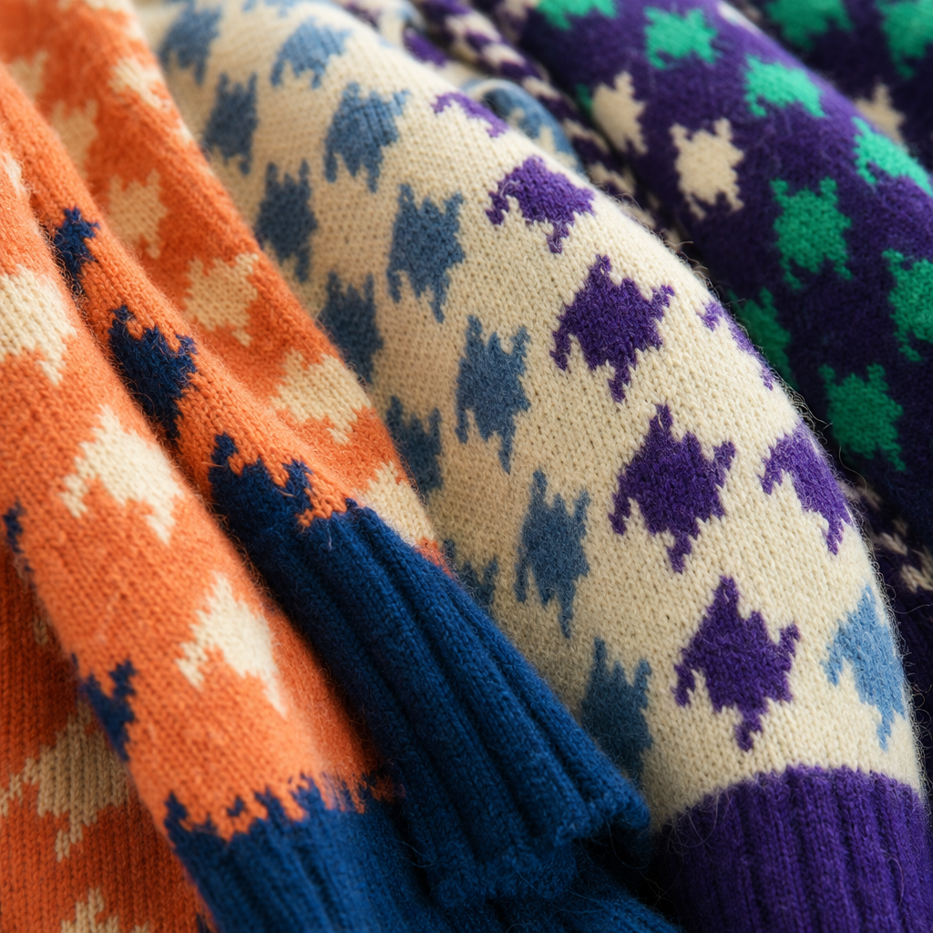 Colorful checkered knitted scarf for warm autumn and winter, a fashionable and versatile woolen style for ladies Application Scenario