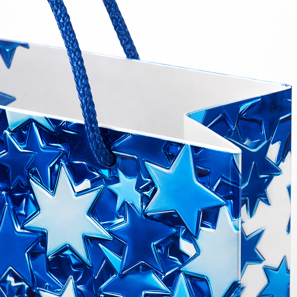 Azul estrella patrón portátil bolsa de regalo bolsa de papel ecológica grande bolsa de regalo Application Scenario
