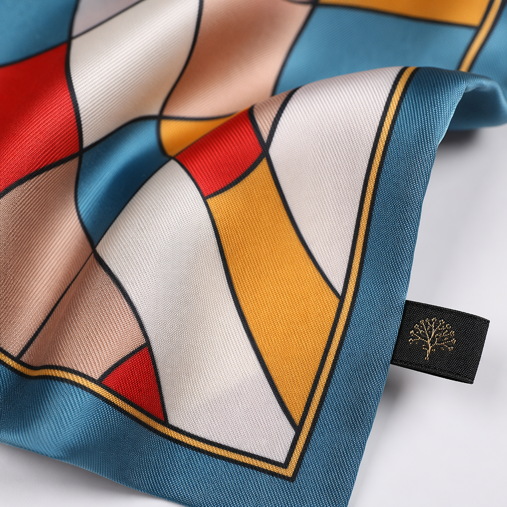 The colorful diamond-patterned silk scarf is light, breathable and suitable for all seasons Application Scenario