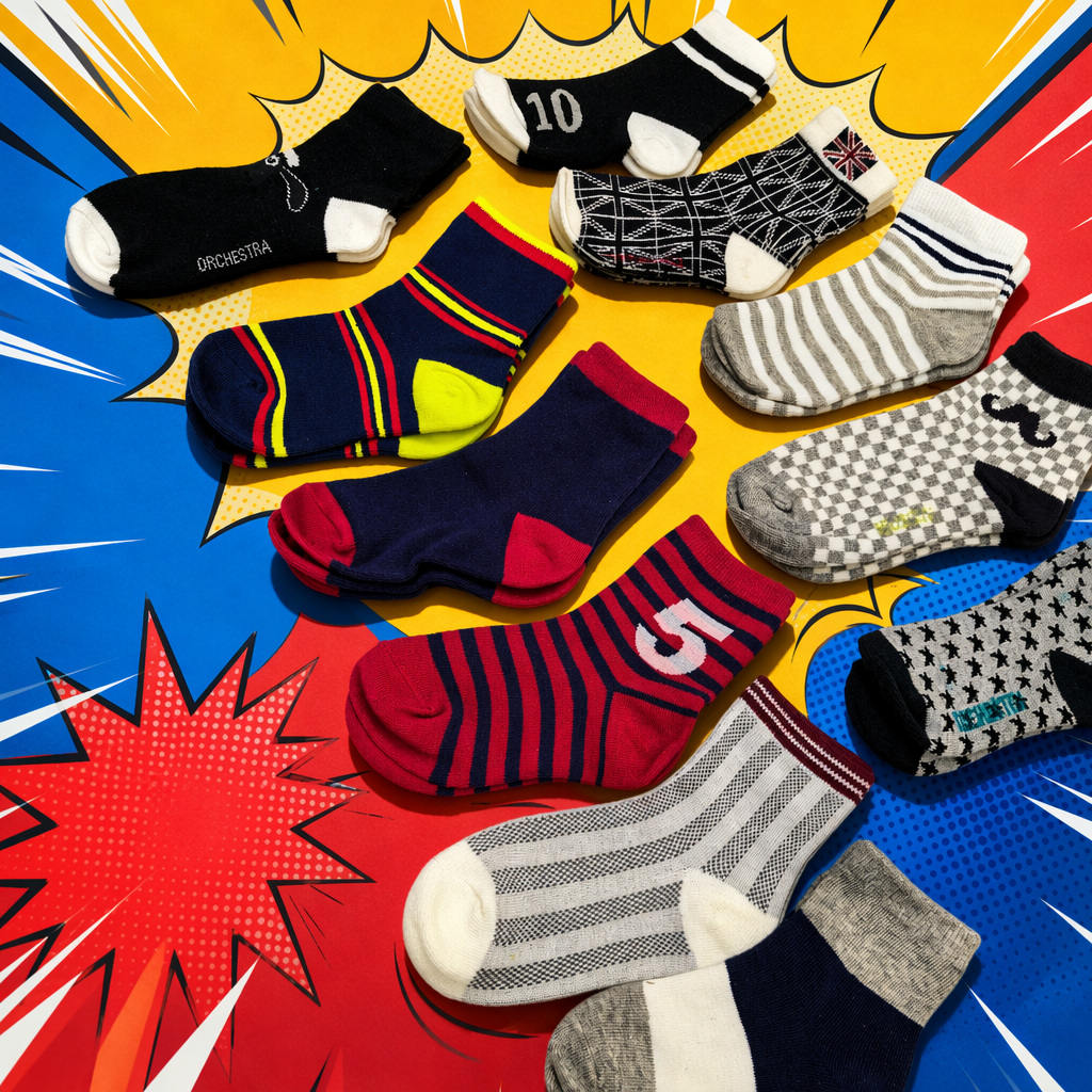 Colorful children's socks, pure cotton, sweat-absorbing, breathable, comfortable and anti-slip, spring and autumn styles for babies Specification image