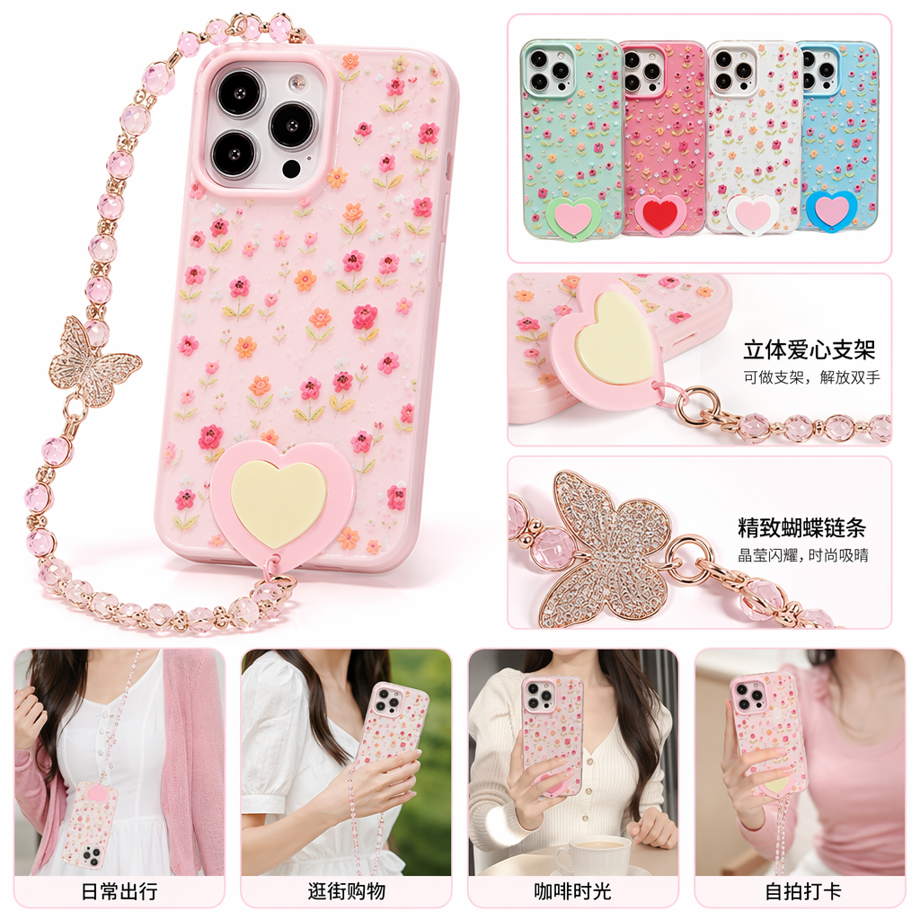 彩色花朵手机壳 适配iPhone华为小米等多品牌机型