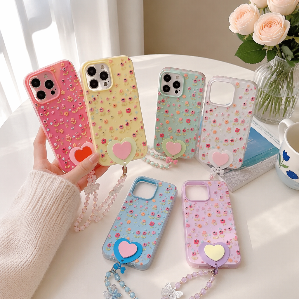 The colorful flower phone case is compatible with multiple brand models such as iPhone, Huawei and Xiaomi details Picture