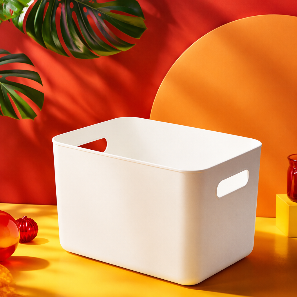 奶白色收纳筐细节图