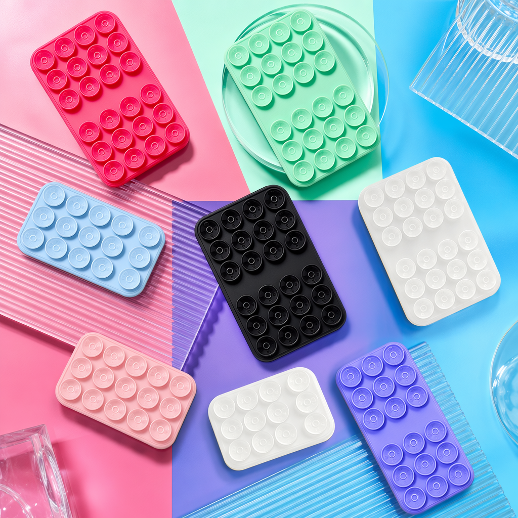 Multi-color suction cup set: black, white, transparent, purple, blue, green, light pink, pink Specification image