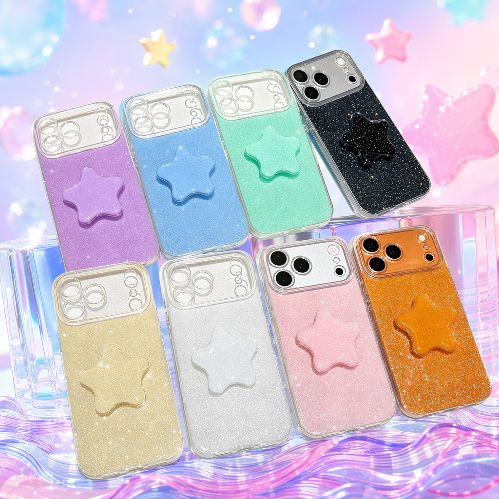 The colorful glitter star phone case is compatible with the universal models of Apple, Huawei and Xiaomi Specification image