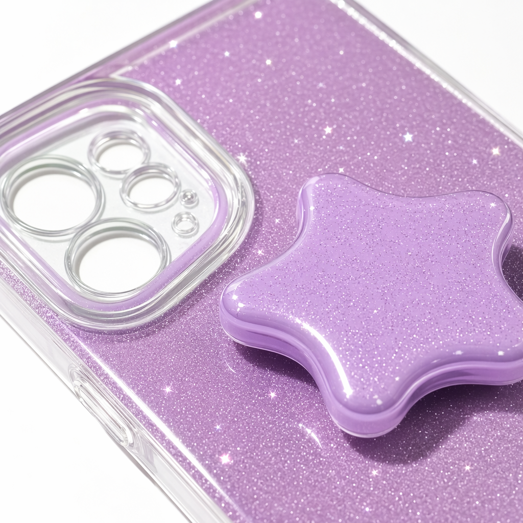 The colorful glitter star phone case is compatible with the universal models of Apple, Huawei and Xiaomi Application Scenario