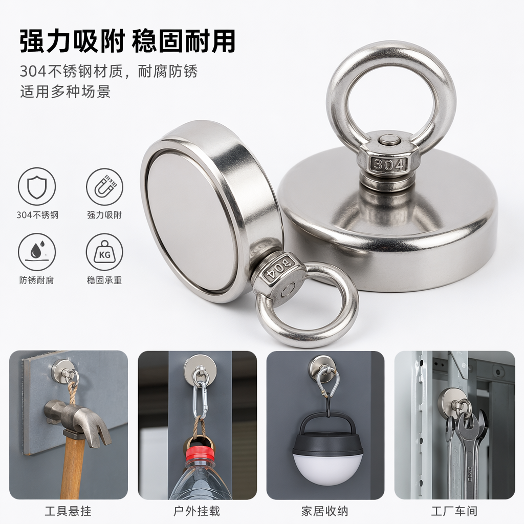 银色环形磁铁 强力钕铁硼永磁圆环磁铁 直径20mm厚度5mm