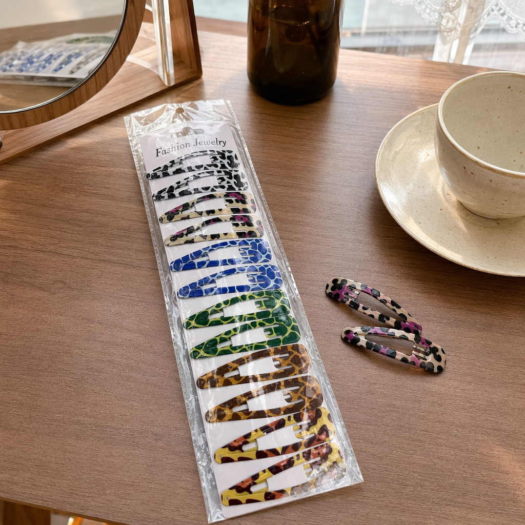 The colorful leopard print hairpin set is a fashionable and versatile women's headwear with multiple combinations details Picture
