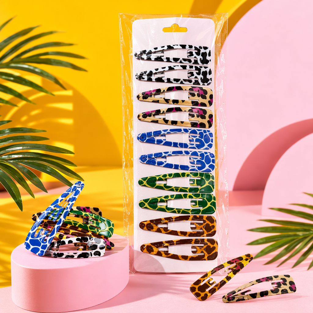 The colorful leopard print hairpin set is a fashionable and versatile women's headwear with multiple combinations Specification image