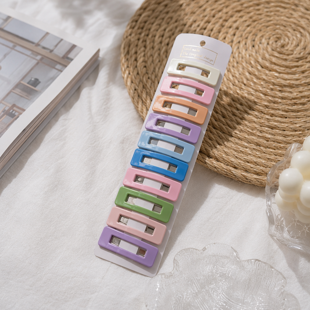 A set of 24 colored hairpins with gold-plated alloy anti-slip clips for children and adults' daily wear details Picture