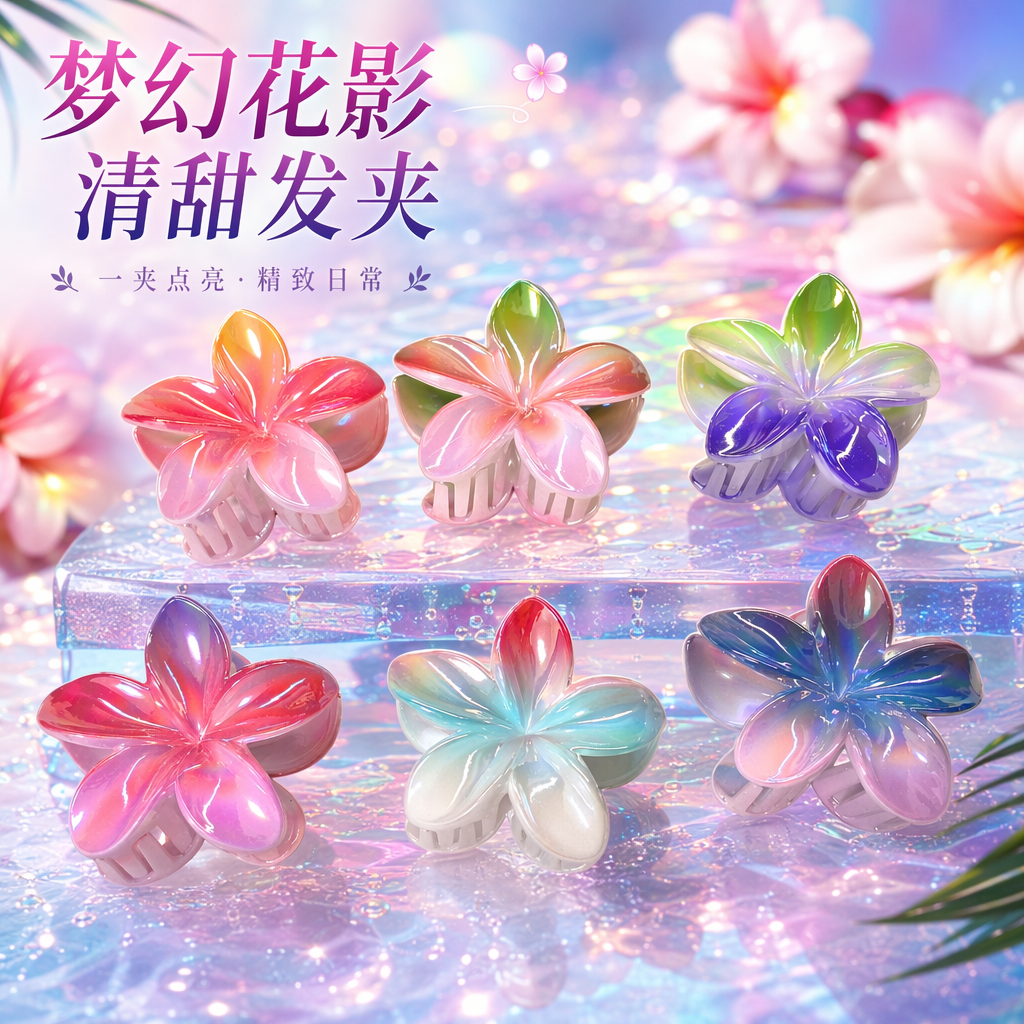Colorful flower-shaped hairpins are cute headwear for girls in a Korean style, sweet and fresh Specification image