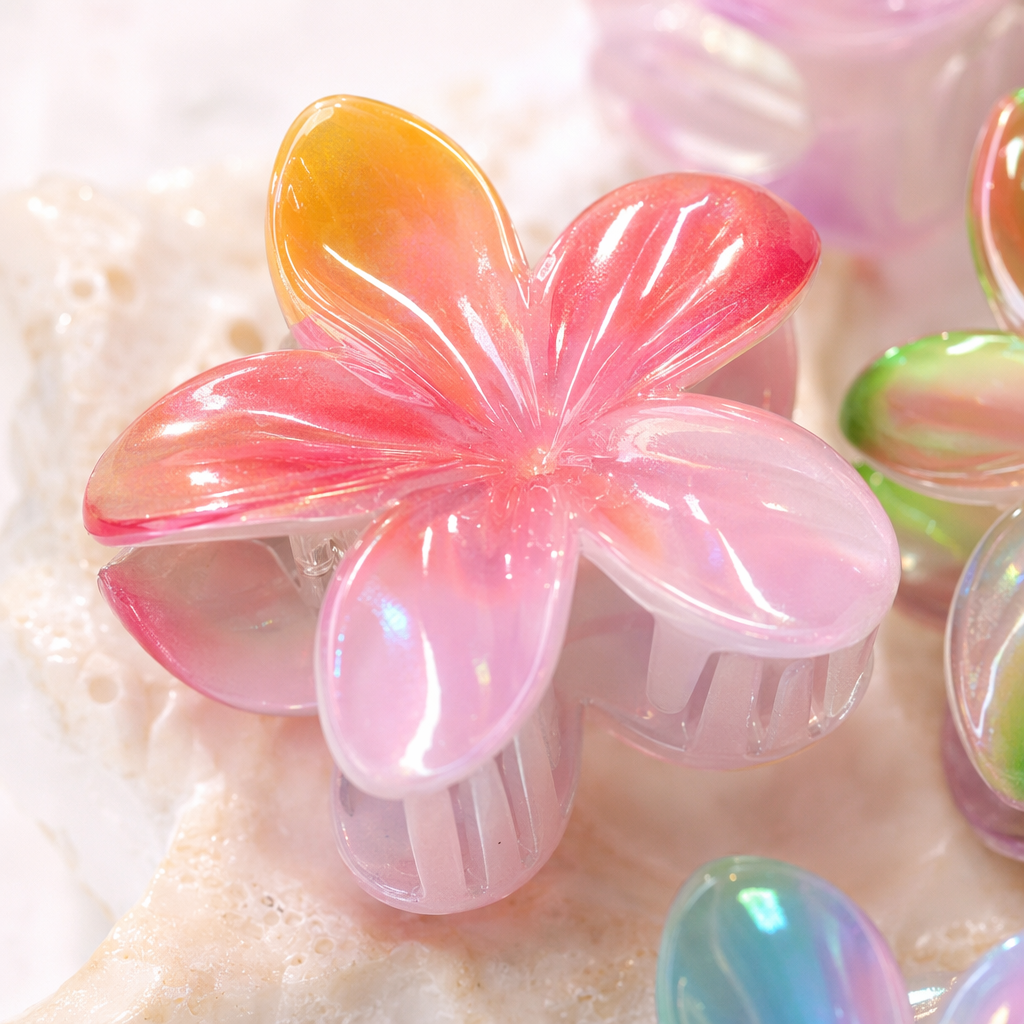 Colorful flower-shaped hairpins are cute headwear for girls in a Korean style, sweet and fresh Application Scenario