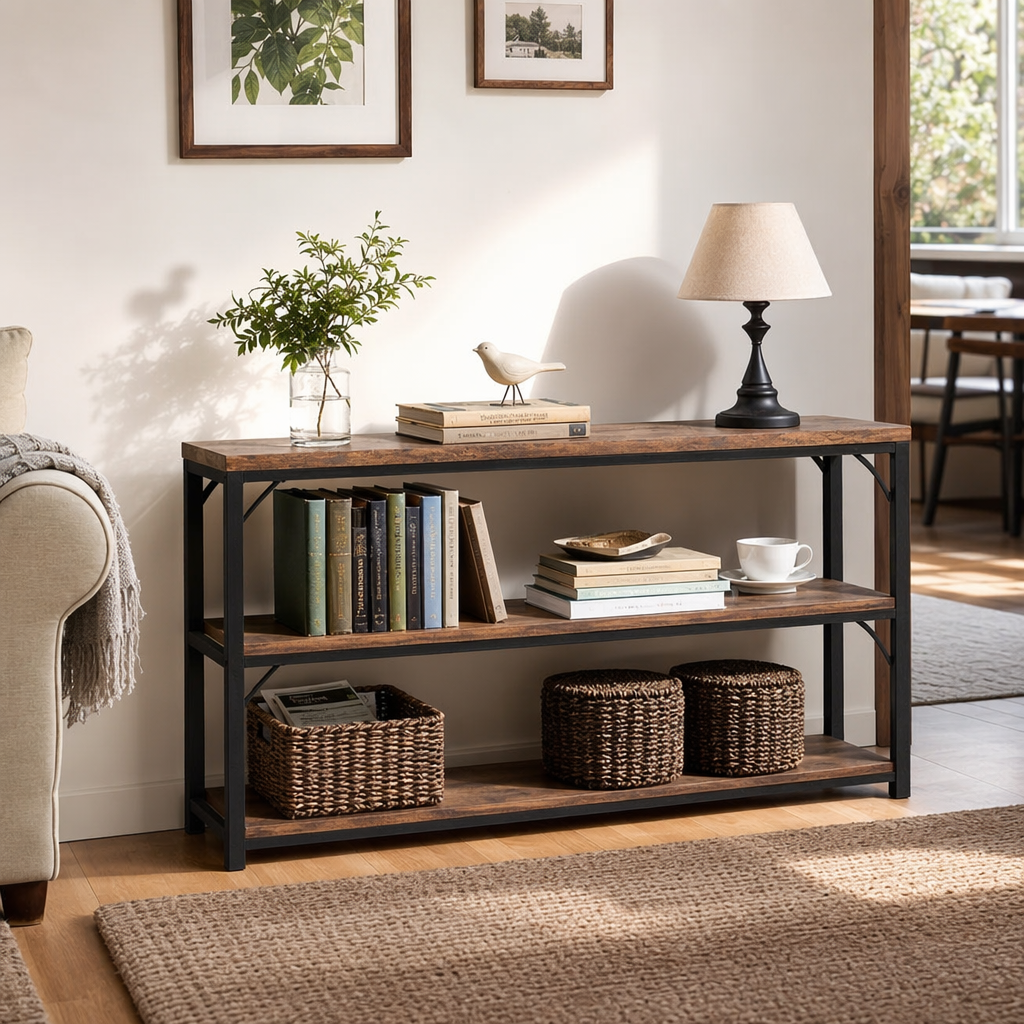 Wooden bookshelf, simple Nordic-style solid wood multi-layer storage rack, bedroom and study storage furniture details Picture