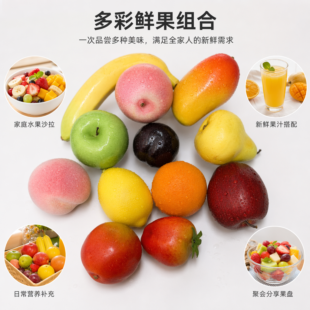 彩色仿真水果摆件装饰家居客厅餐桌创意水果模型