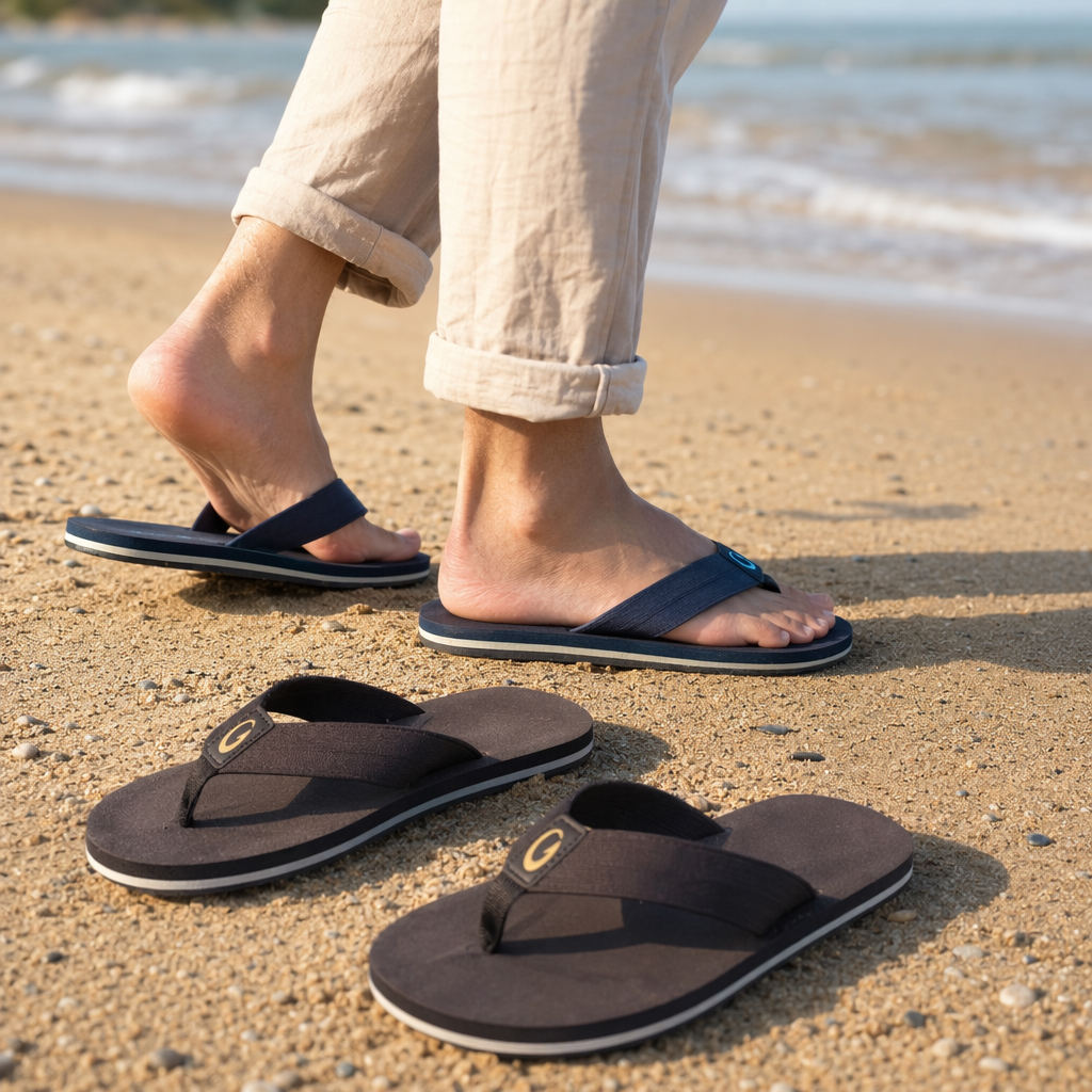 Multicolored herringbone slippers are fashionable, versatile, anti-slip, soft-soled summer flip-flops details Picture