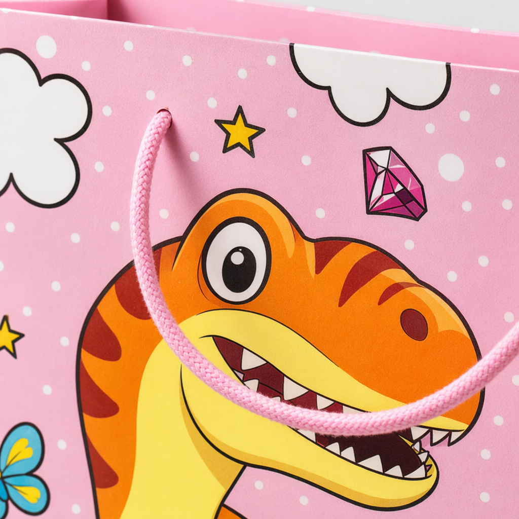 Bolsa de regalo de dinosaurio rosa de dibujos animados para niños fiesta de cumpleaños bolsa de papel portátil cute moe fun bolsa de embalaje de almacenamiento Application Scenario