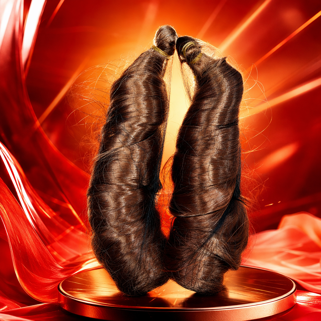 The brown wig bundle with high-temperature silk simulates the natural drape and fluffy curly hair style Specification image