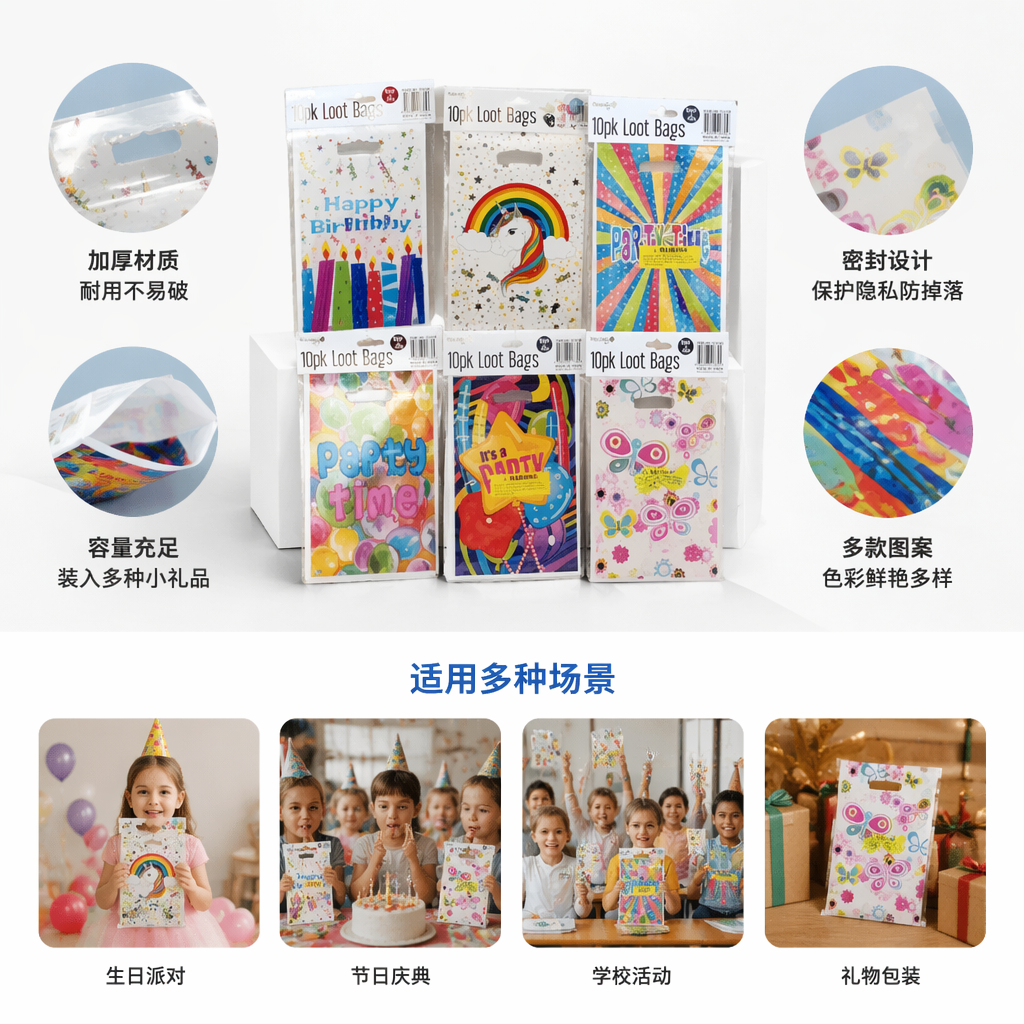 彩色派对 loot 袋包装创意聚会小礼品套装