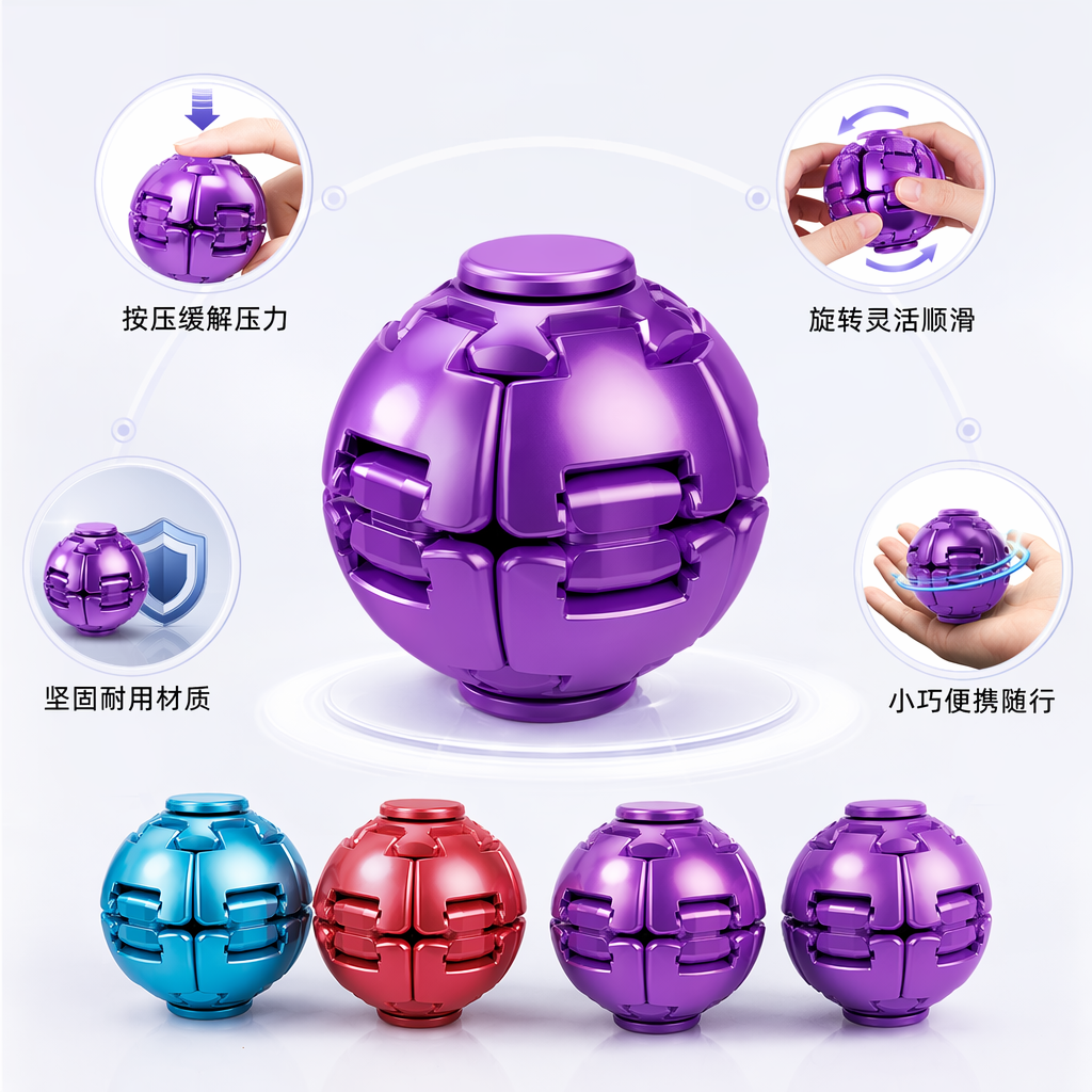 紫色蓝色红色压力球套装解压玩具办公室减压神器