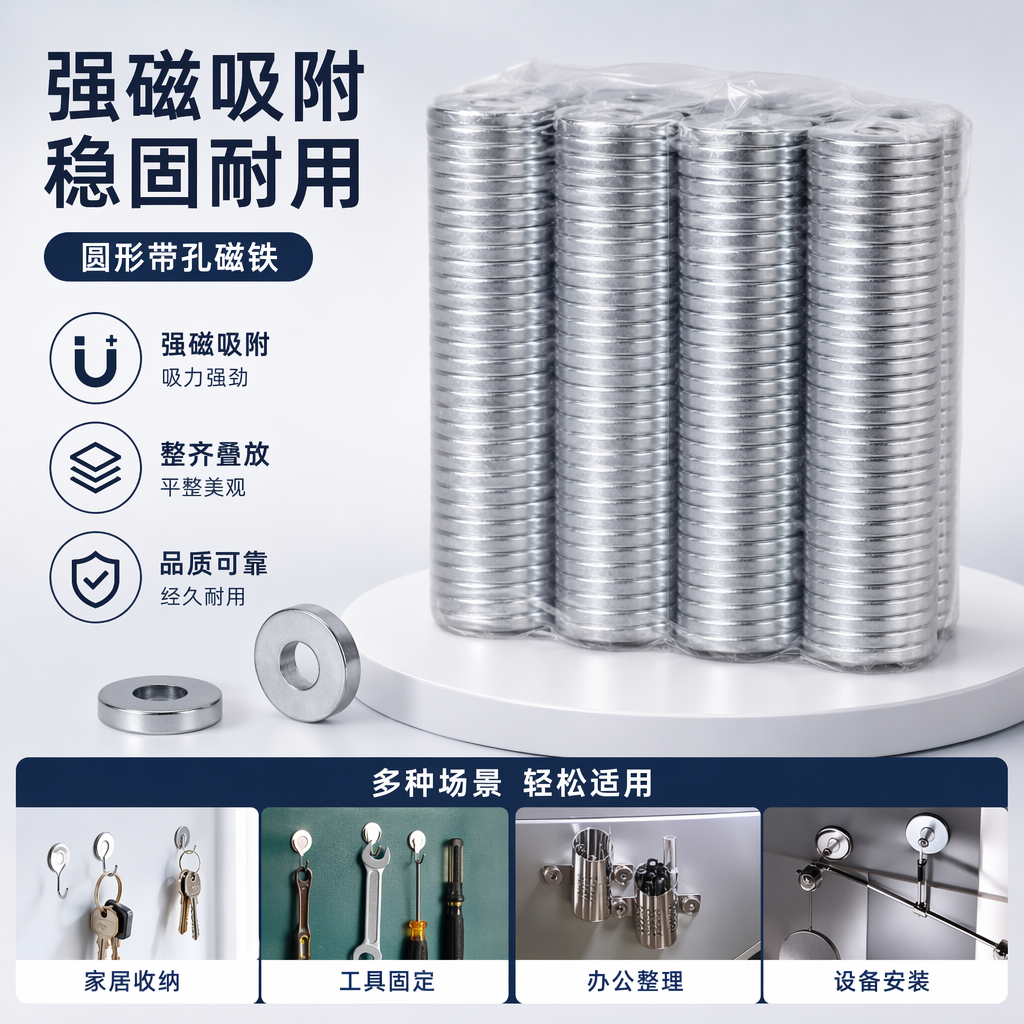 银色磁铁堆叠玩具创意益智儿童成人解压磁性积木