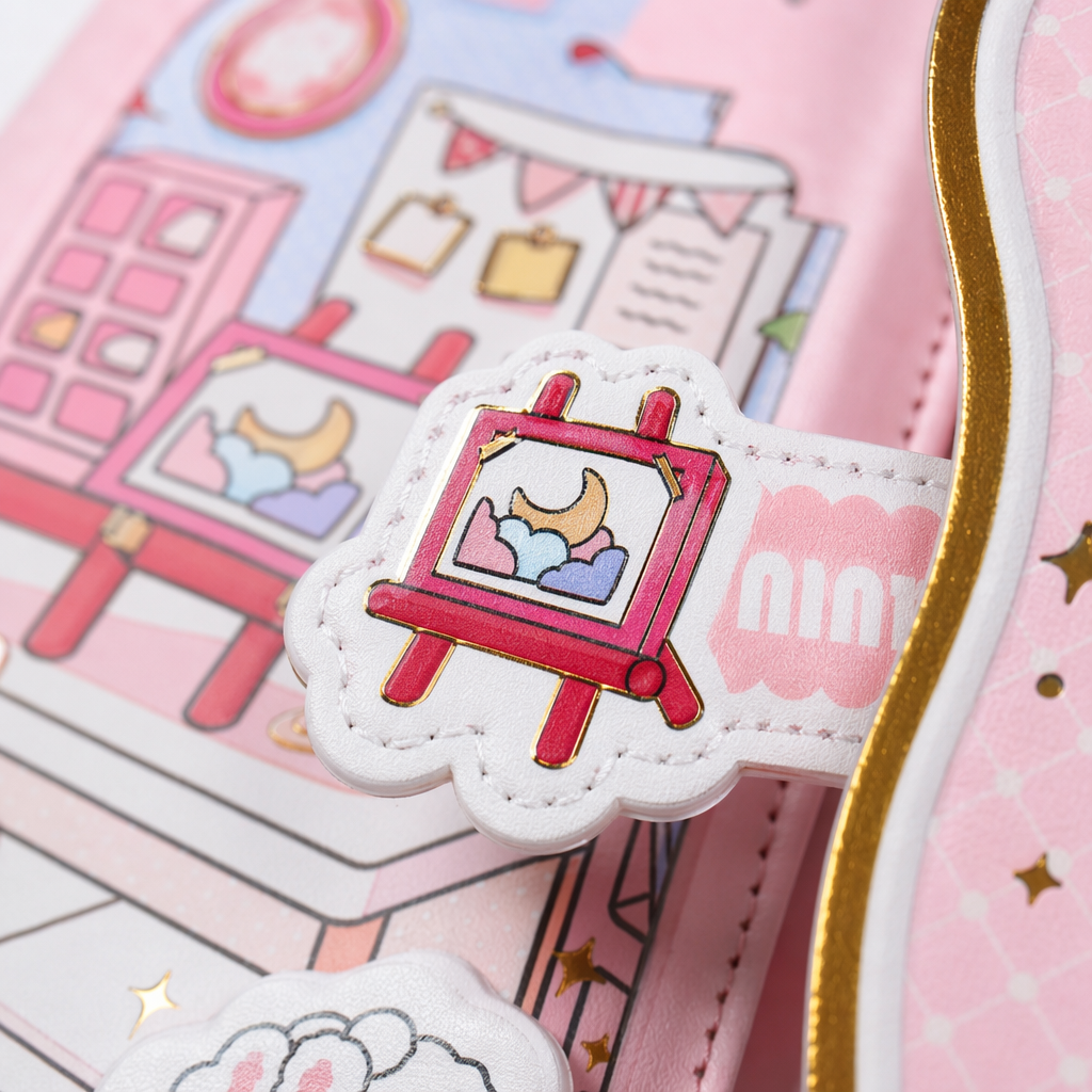 Pink dreamy cartoon stationery set, notebook with stickers, pink packaging box Application Scenario