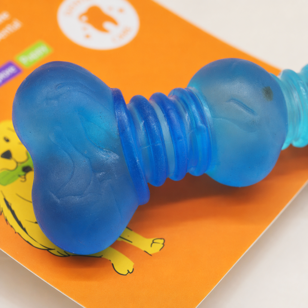 Colorful double-headed heart-shaped bone-shaped jelly gradient color pet gnawing toy, durable teeth grinding and teeth cleaning, specially designed for dogs Specification image