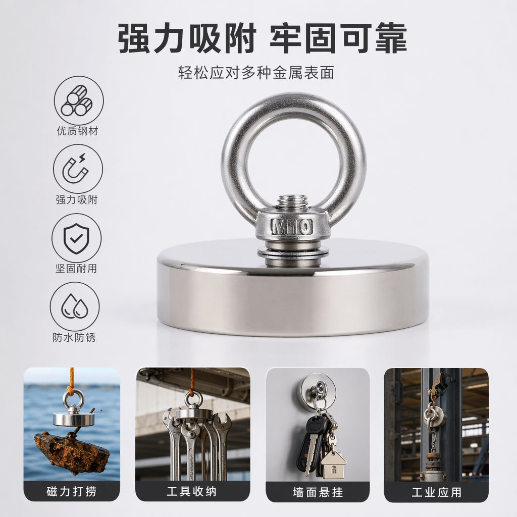 银色环形磁铁 强力钕铁硼圆形磁铁 直径20mm厚度5mm