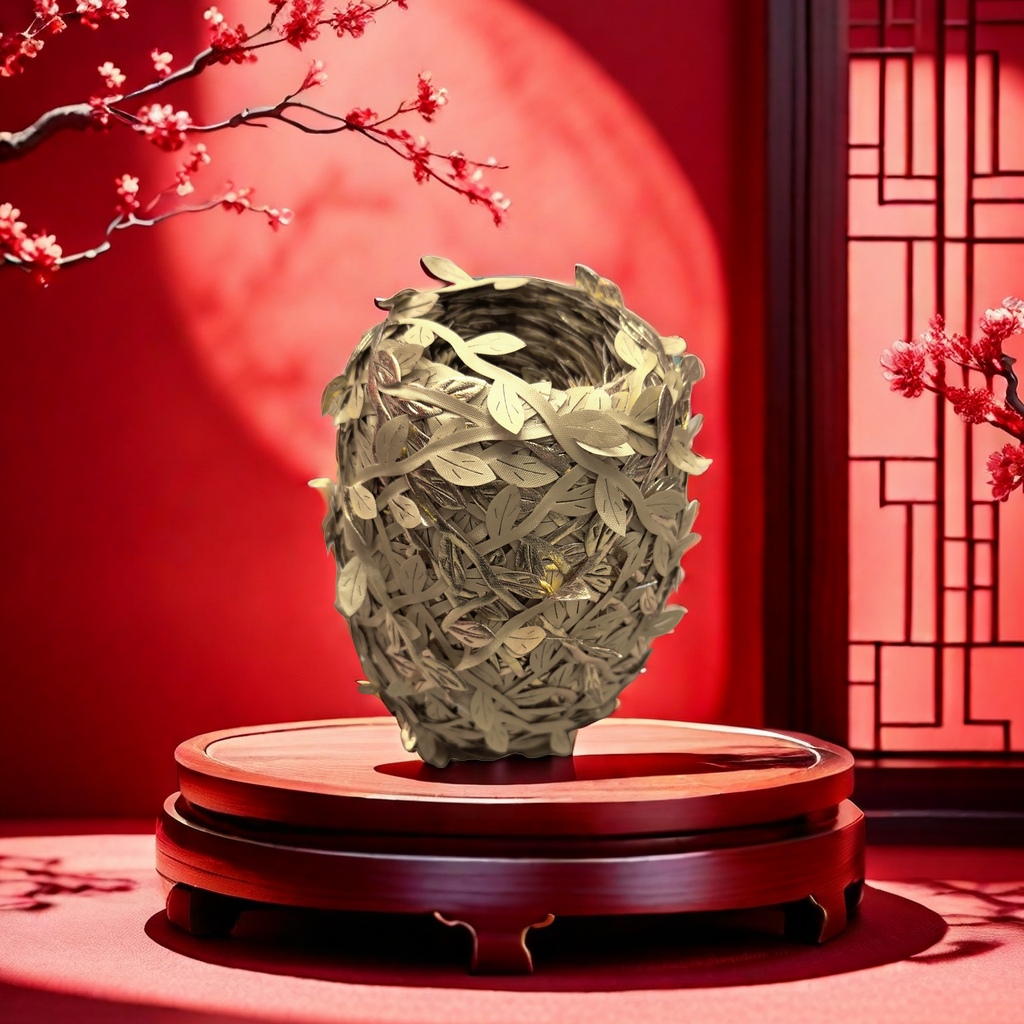 金色叶子装饰球体家居摆件节日装饰挂饰