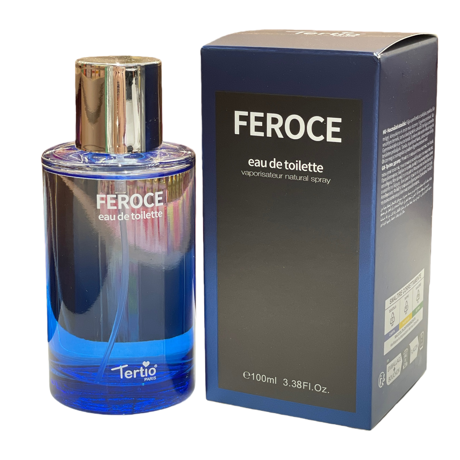 Blue perfume bottle, glass spray bottle, 100ml home aroma diffuser, empty bottle, replaceable nozzle Item Picture