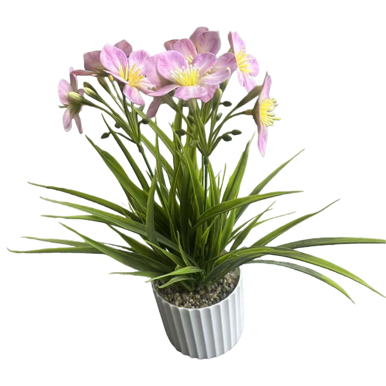 Pink flower potted plants, indoor decorative green plants, small bonsai, balcony garden ornaments Item Picture