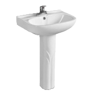 White column-style washbasin with thickened ceramic anti-stain and easy-to-clean design, specially designed for bathrooms Item Picture