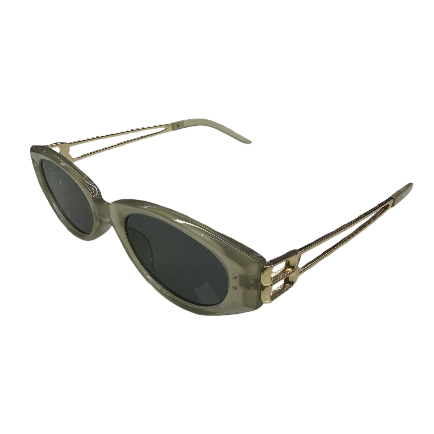 Light green frame and golden metal legs sunglasses, fashionable UV-resistant polarized sunglasses Item Picture