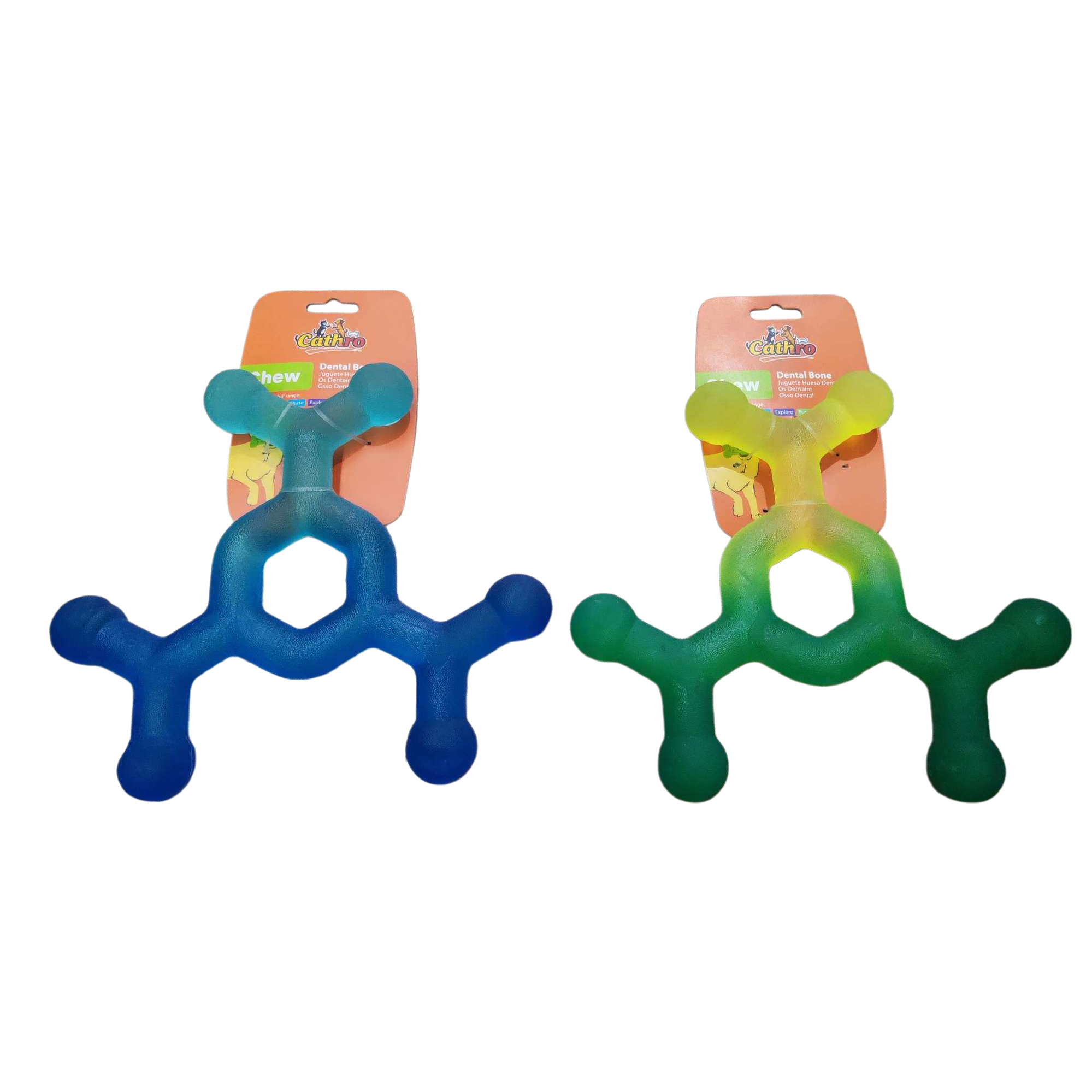 Molecular formula jelly gradient color dog toy teething bone blue-green yellow-green gradient Y-shaped silicone teething Item Picture