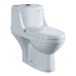 The white toilet has a smooth glaze and is easy to clean. It is a simple style for home bathrooms Item Picture