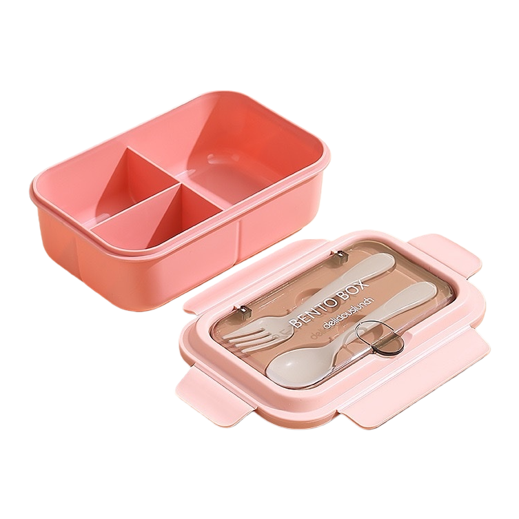 粉色便当盒便携式午餐盒饭盒带盖密封保鲜盒 Item Picture