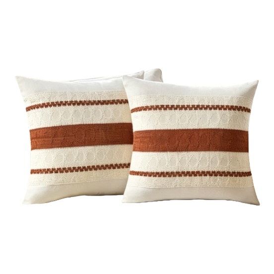 The beige striped throw pillow is a simple Nordic-style sofa decoration pillow for the living room Item Picture