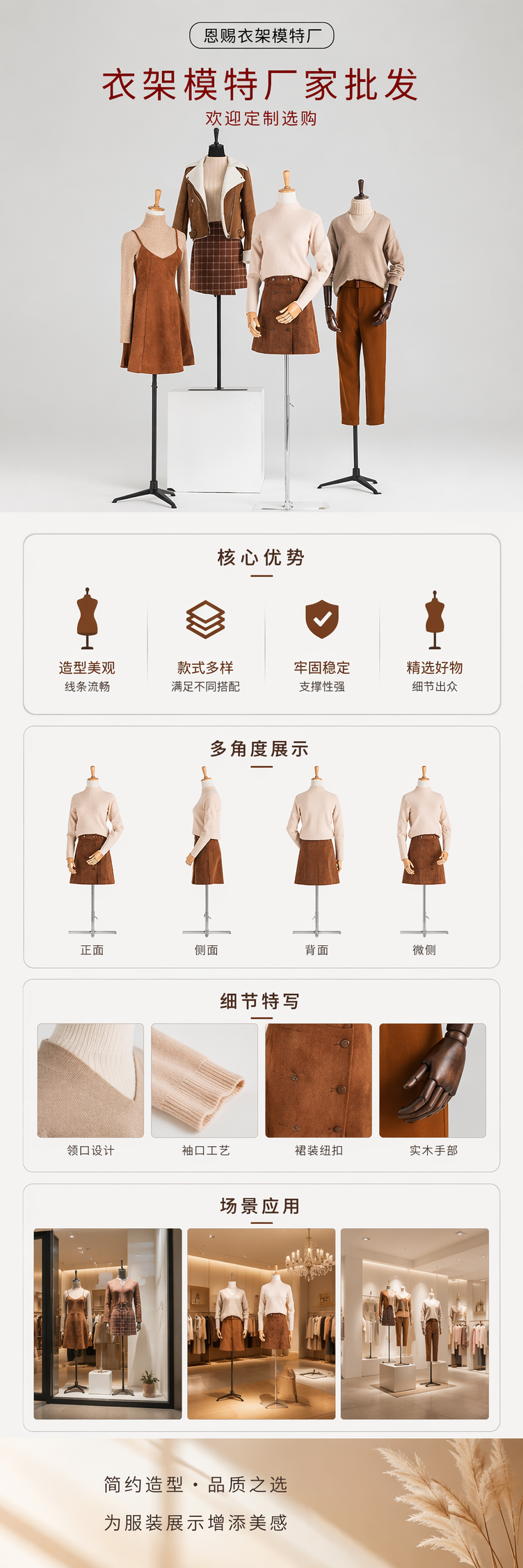 衣架模特展示服装组合家用可调节挂衣架套装衣架模特道具详情1