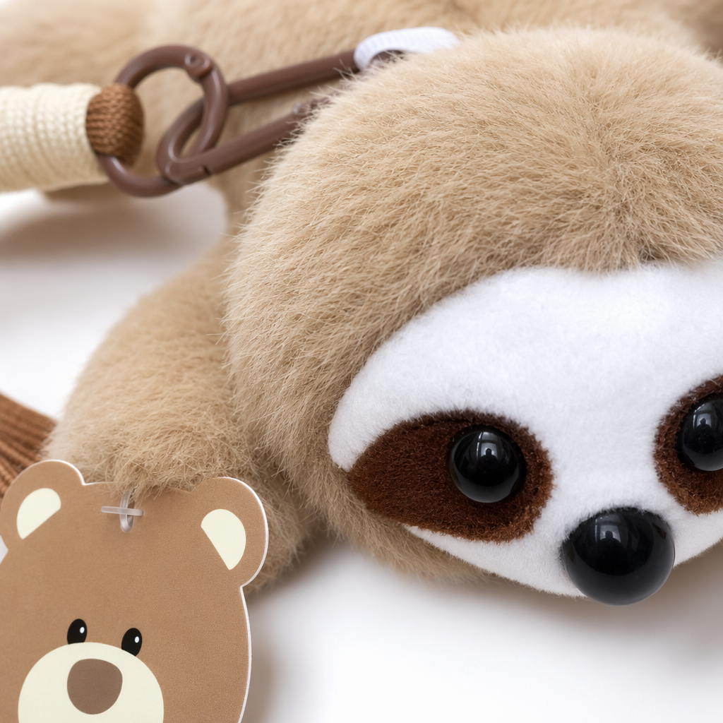 Brown plush sloth pendant, cute and adorable home decoration keychain, car doll Application Scenario