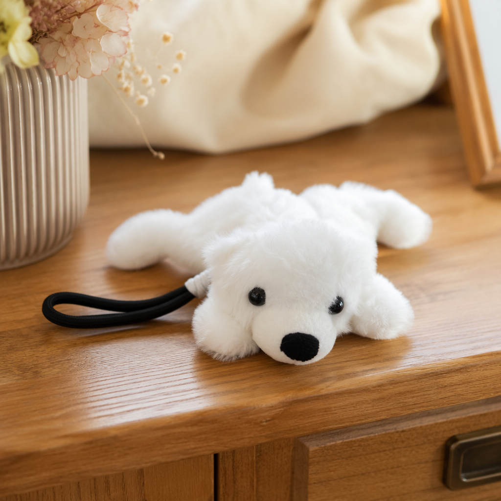 White polar bear plush toy, cute and soft pillow, living room decoration, children's gift details Picture